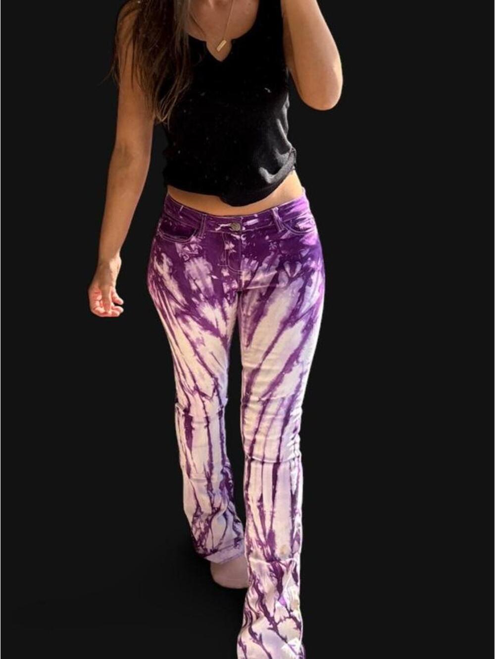 Ranch Dress’n Purple Tie Dye Flare Jeans Size 2